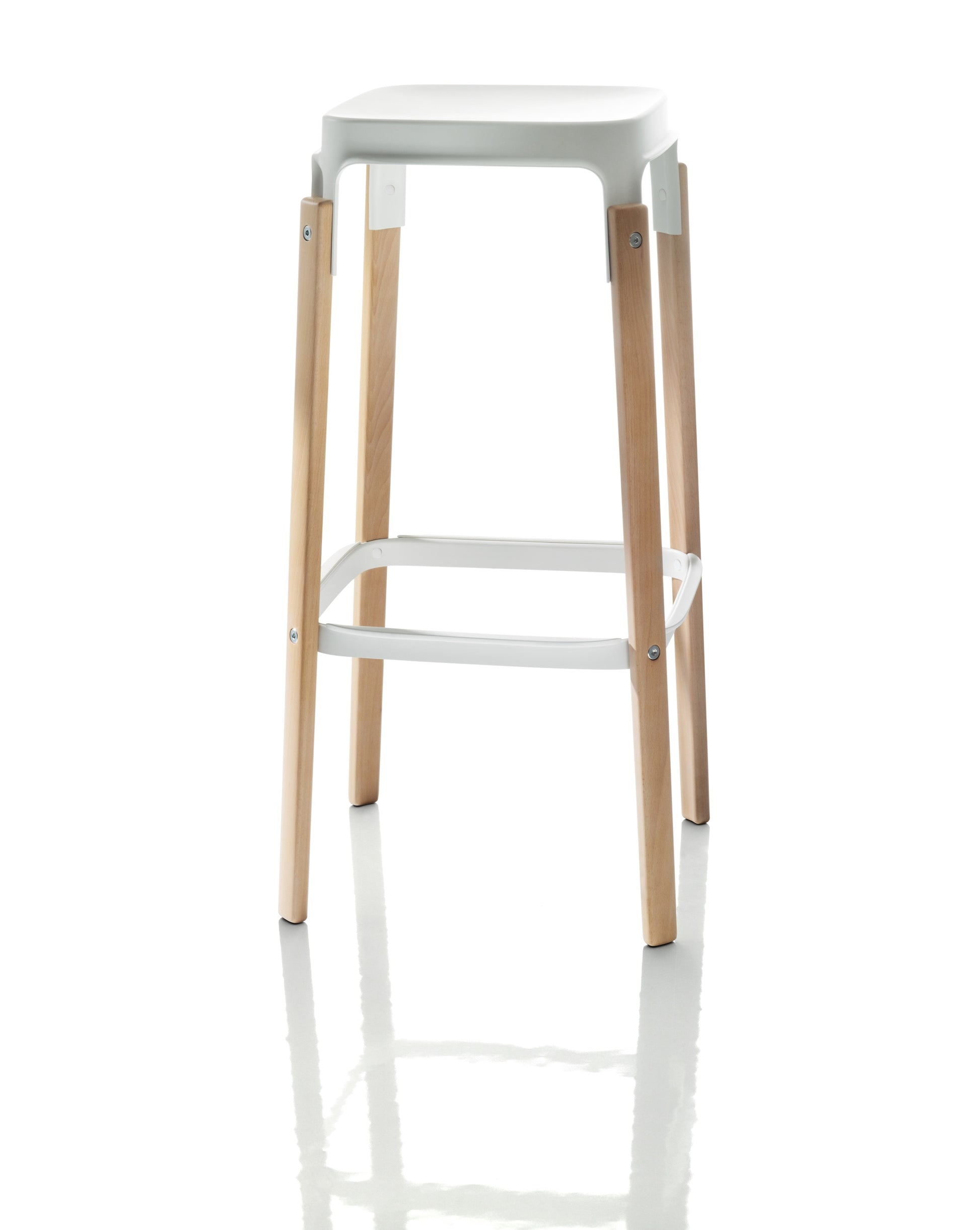 Steelwood stool white - front