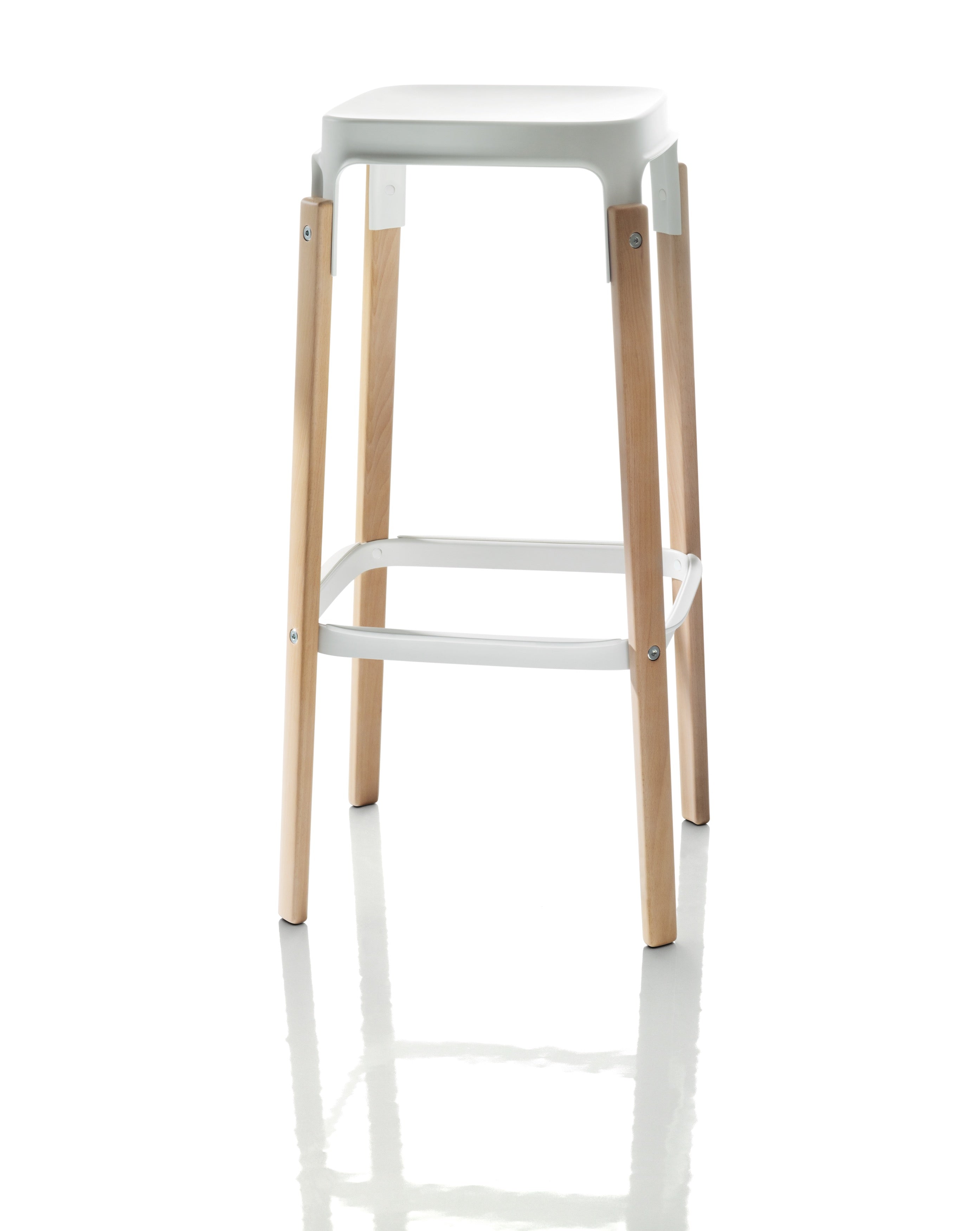 Steelwood stool white - front