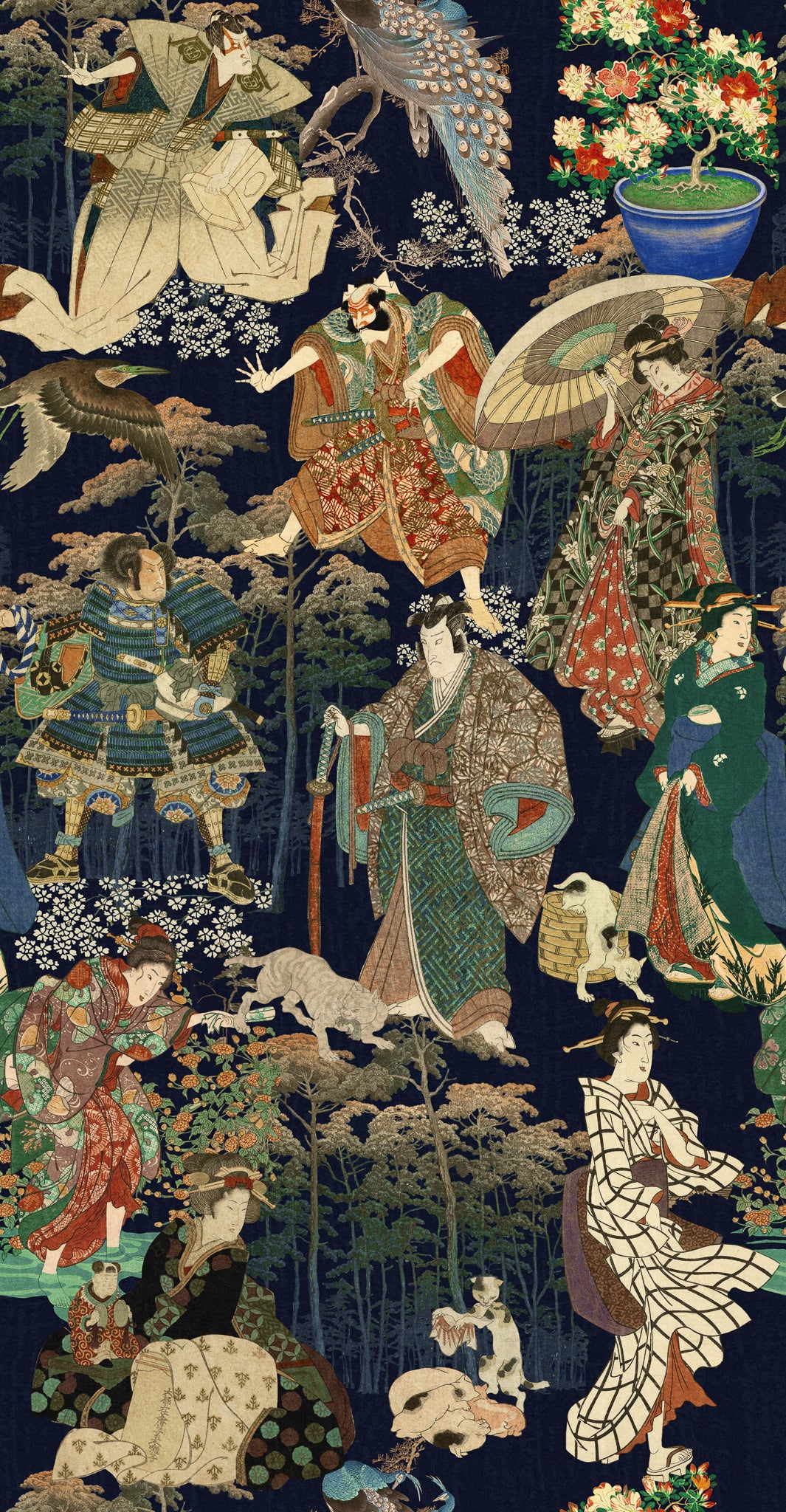Tapet Samurai And Geisha