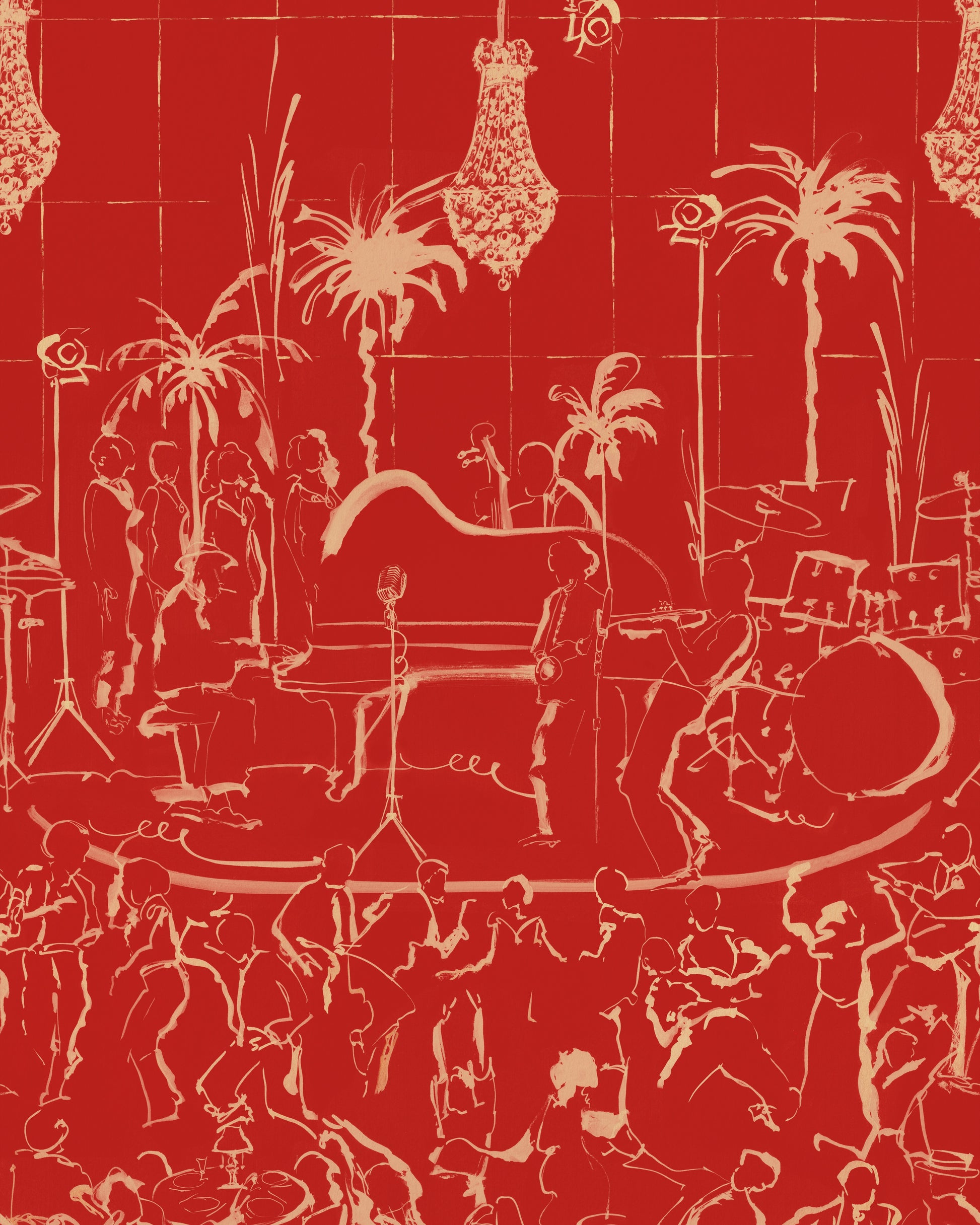 The club poppy tapet - front