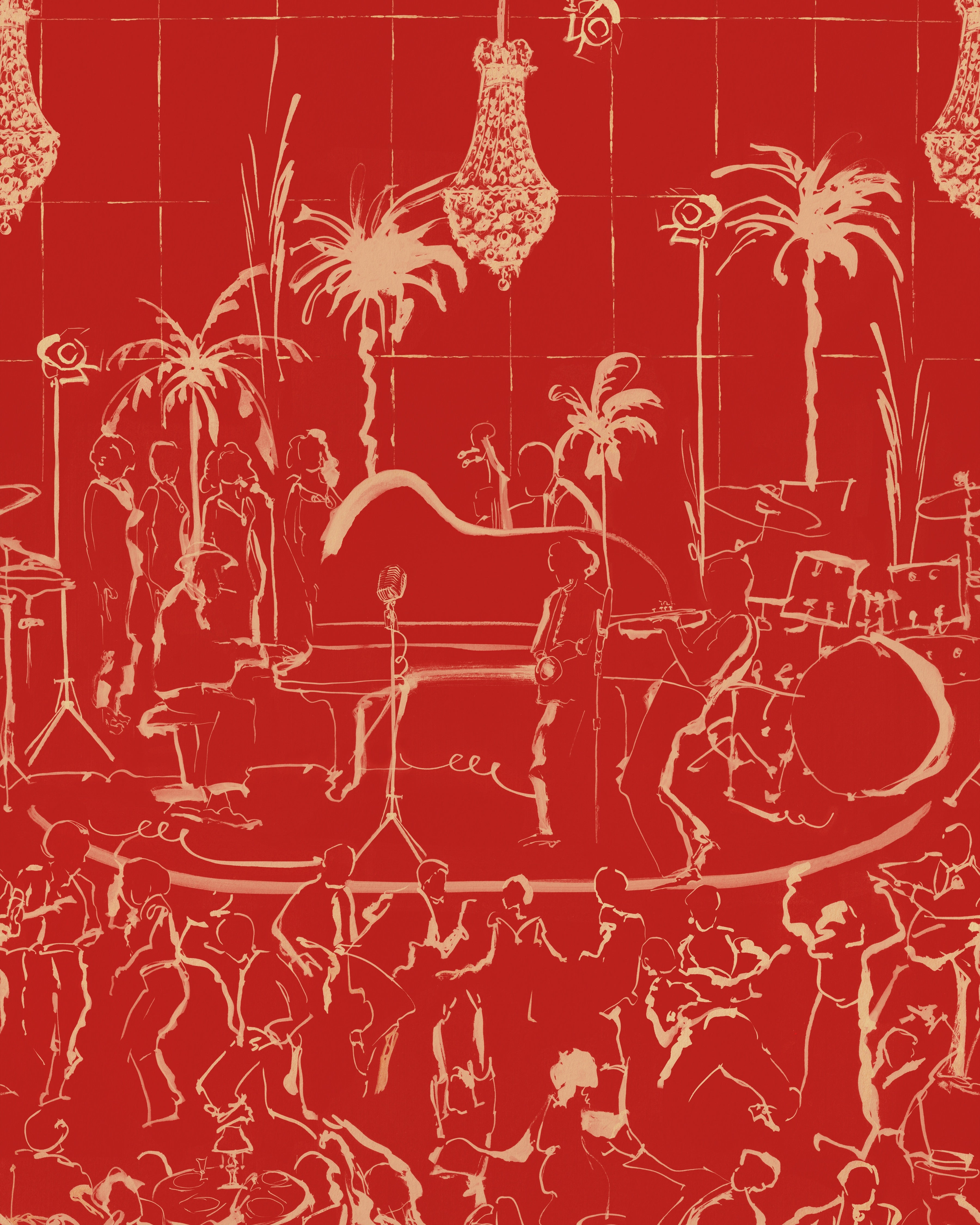 The club poppy tapet - front