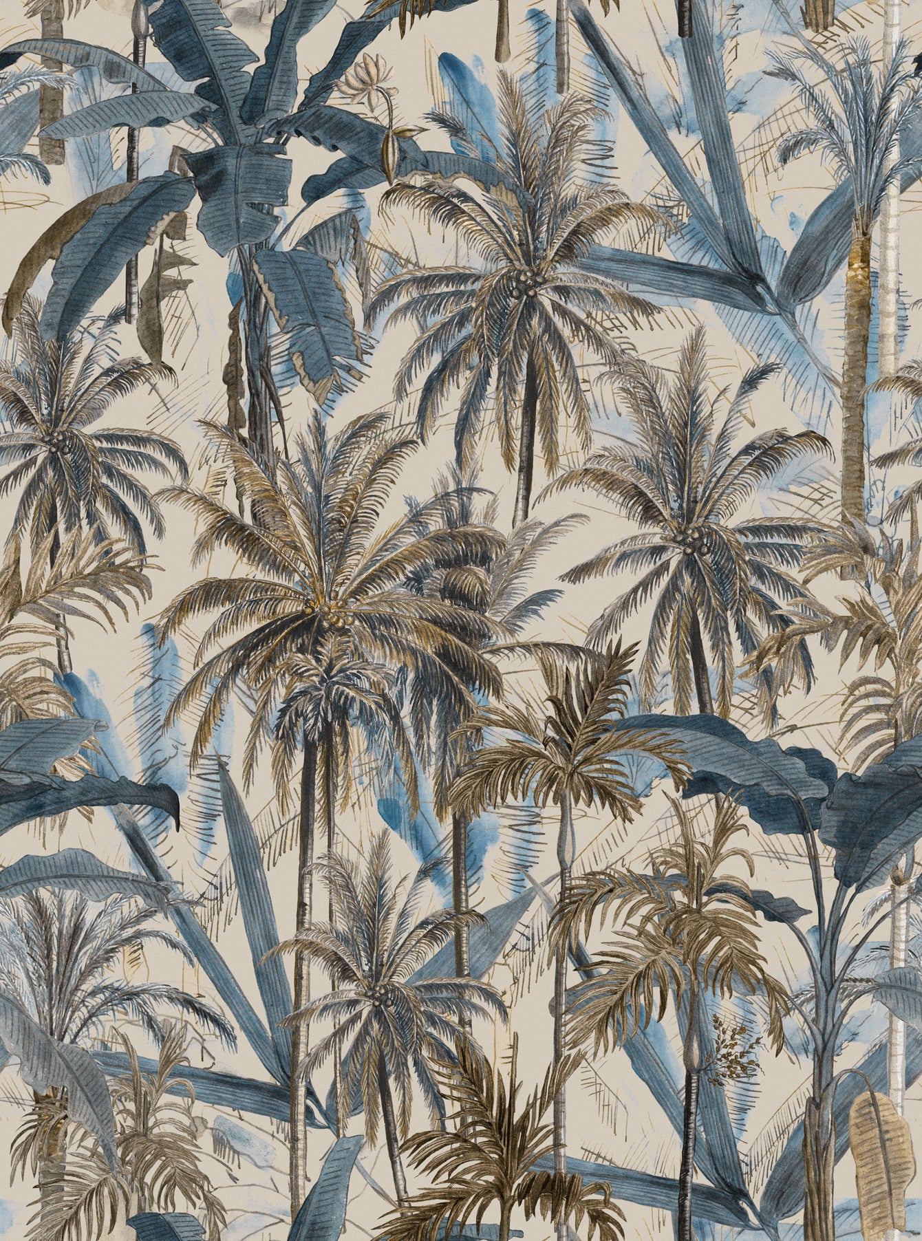 The jungle blue tapet - front