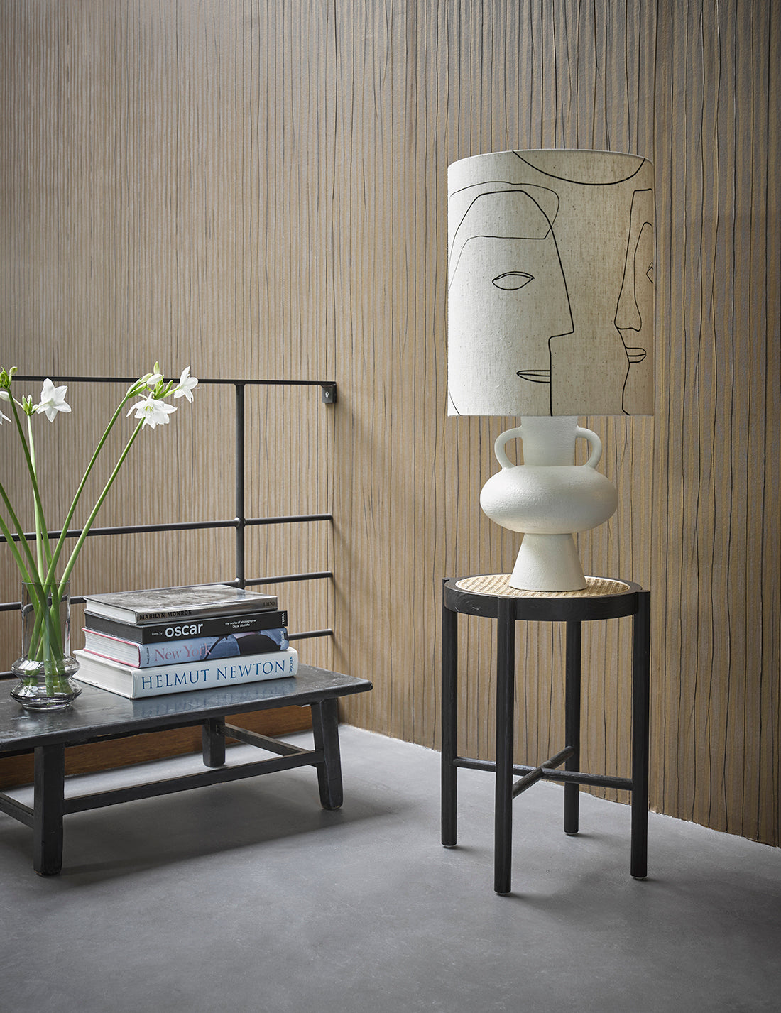 Printed faces lamp shade L - ambient