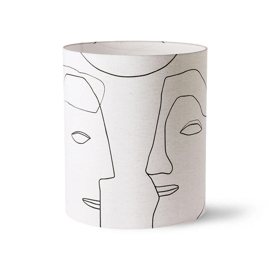 Printed faces lamp shade L - front