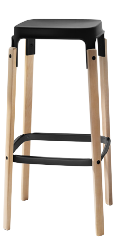 Steelwood stool black - front